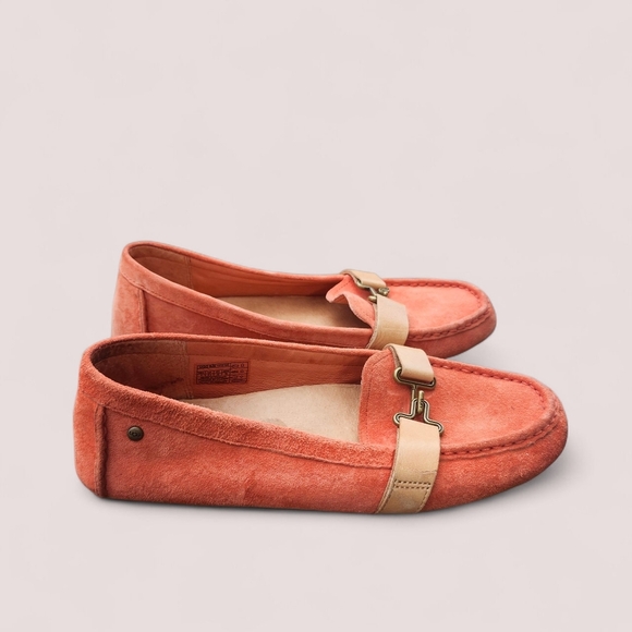 UGG Orange Loafers US 8 Leather Moccasins - Picture 4 of 16